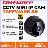 PENGIRIMAN CEPAT Taffware Mini WiFi IP Camera CCTV Wide Angle Nightvision 1080P A9NV / cctv mini kec