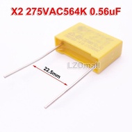 5pcs 0.56uF 275VAC X2 Capacitor 275V 564K 275VAC564K MKP Polypropylene Film Capacitor Pitch 22.5mm