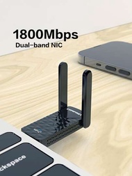 COMFAST CF-962AX 免驅動 WiFi 6 USB 適配器 AX1800 1800Mbps ( 2.4G 和 5G ) 雙頻高速無綫 USB3.0 適配器網卡 WiFi6 適配器