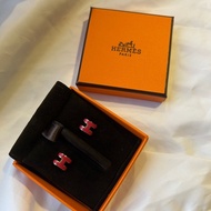 hermes 耳環 mini pop H 桃紅金