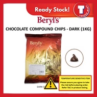 [MELTING RISK] BERYL'S Chocolate CHIPS 1kg Beryls Dark Compound Chips Cip Coklat [chip][beryls][Sila