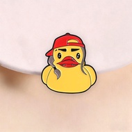 Cool Hip Hop Yellow Duck Enamel Pin Unique Rapper Duck Brooch Trendy Streetwear Clothing Accessory f