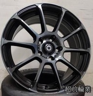 【超前輪業】KONIG KN27 17吋鋁圈 5孔114.3 亮黑底黑透