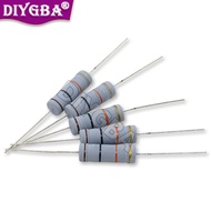 10PCS 5W Carbon Film Resistor 5% 1R-1M 2.2r 10r 22r 47r 51r 100r 150r 470r 1k 4.7k 10k 47k 10 22 47 