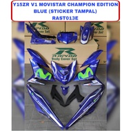 Body Cover Set Rapido Y15ZR V1 V2 Yamaha STICKER TAMPAL Movistar Champion Edition Blue Ysuku Accessories Motor Y15 Cover