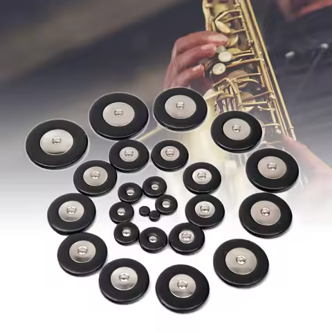 Mugig 25PCS Pads Alto Saxophone Pads / Tenor Saxophone / Soprano Saxophone Black Durable Saxophone A