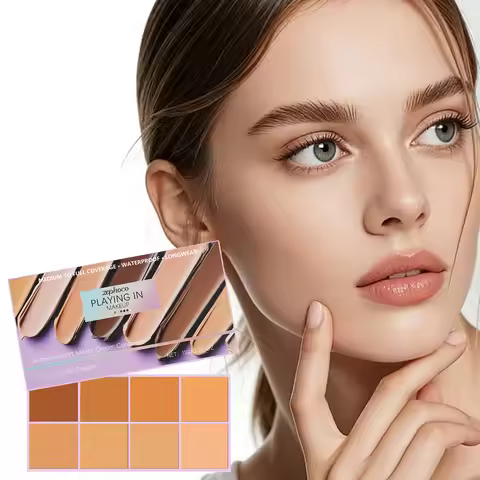 Neutral-tone soft mist gradient concealer Natural, lightweight, and seamless with a clear makeup fin