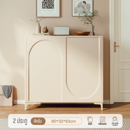 ชั้นวางรองเท้า มินิมอล ตู้รองเท้า ตู้เก็บรองเท้า ตู้รองเท้าสีครีม ที่ใส่รองเท้า ผ้าใบ มีบานพับ อเนกป