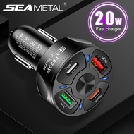 SEAMETAL PD20W Type-C Fast Charge QC3.0 Car Charger 12V-32V Auto Power Adapter