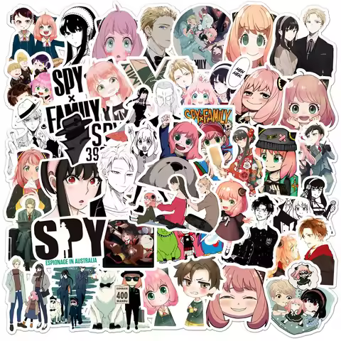 50Pcs SPY×FAMILY Funny Anime Stickers Anya Forger Cartoon Sticker DIY Notebook Phone Luggage Graffit