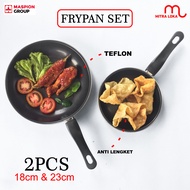 Mitra Loka Wajan Teflon Anti Lengket 1Set Isi 2pcs Frying Pan Maspion / Teplon Anti Lengket / Teflon