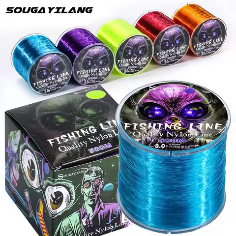 Sougayilang 500m Nylon Fishing Line Super Strong Japan Fishing Line Monofilament Nylon Line Max Drag