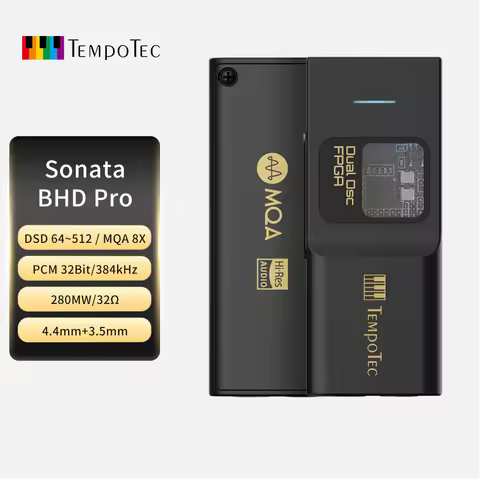 TempoTec Sonata BHD Pro USB C DAC,Headphone Amplifier 4.4mm& 3.5mm,PCM384kHz,DSD512,MQA8X,TIDAL for 