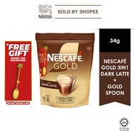 NESCAFE GOLD 3in1 Dark Latte 12x34g Free Gold Spoon