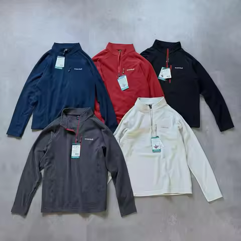 Half Zipper Fleece MONTBELL Stand Collar Jacket Chest Hide Zip Up Pocket Men Women High Quality Chic