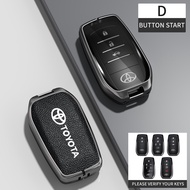 Leather Zinc Alloy Car Key Fob Shell Case 5D Retro Floral Holder Chain for Toyota Smart Remote TPU B