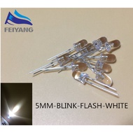 100PCS 5mm LED Diodes Flashing White Clear Blinking Light-Emitting-Diode Flash Blink LED Diodo DIP 5