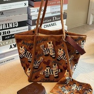 2026新款馬年吉祥帆布包大容量托特包單肩斜挎通勤必備大容量包包