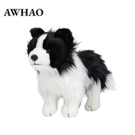 [AWHAO] Border Collie Stuffed Dog Standing Border Collie Stuffed Toy Plushie Cuddly Surface Washable