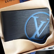 Dompet Pria Original Branded Asli Louis Vuitton Initials Blue Marine