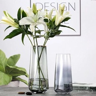 European Entry Lux Gold Diamond Transparent Glass Vase Hydroponic Rich Bamboo Rose Flowers Living Room Vase TSQU