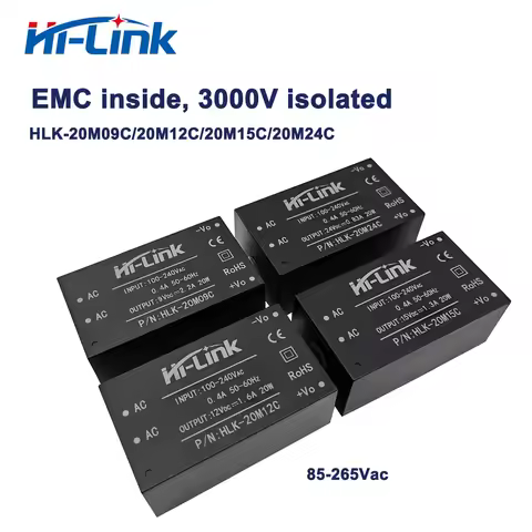 EMC Type HiLink New 20W 5V/9V/12V/15V/24V AC DC Power Supply Module HLK-20M05C/20M09C/20M12C/20M15C/