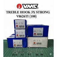 TREBLE HOOK TREBLE VMC V8626TI 3X STRONG HOOK/ CONTENTS (100PCS)
