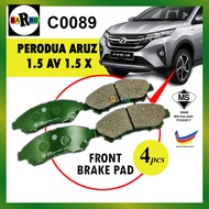 SIRIM Certified 4pcs Perodua Aruz Front Brake Pads Front Wheel Disc Brake Pad Aruz 1.5 AV 1.5 X Mode