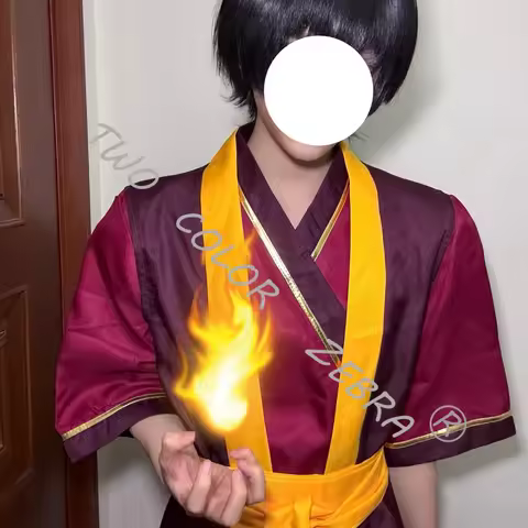 A;3\v,7'd/Avatar The Last Airbender Zuko Prince Cosplay Costume Red & Orange Anime Cos Suit Tunic Sa