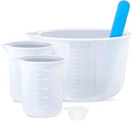 Silicone Measuring Cups Set for Epoxy Resin with 600 & 100ml Silicone Cups,5pcs Homty Resin Supplies