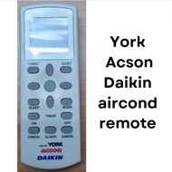 [Top Selling] York, Acson, Daikin Air Cond Aircon Aircond Remote Control