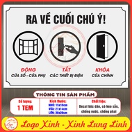 Reminder Decal Sticker to Pay Attention to Closing Windows, Off Electrical Devices, Main Door Locks,