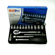 17 Pcs Sock Wrench Set 1/4" Dr Multipro
