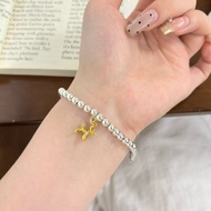 Pure Silver 999 Cute Balloon Dog Round Bead Bracelet Female ins Simple Light Luxury Fashionable All-