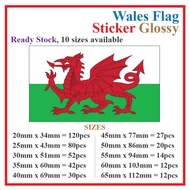 Wales Flag Sticker Rectangle Postcard / Stiker Pelekat Poskad Bendera Wales