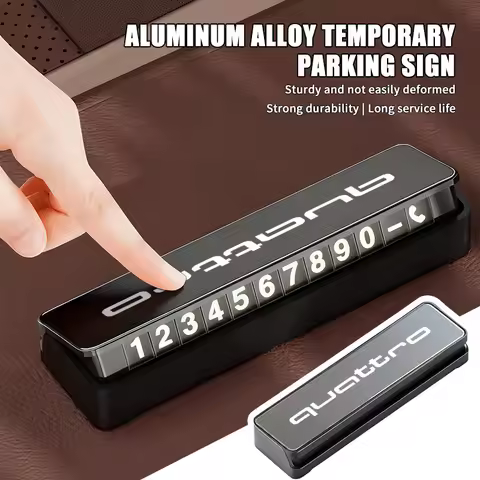 Car Temporary Parking Telephone Sign Phone Number Plate For Audi Quattro TT RS Sline ABT 2.0 3.0 TDI