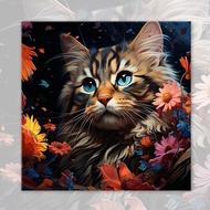 Cats In Garden Digital Oil Painting Toy Diy Art Paint By Numbers Kit For Gift F1c7