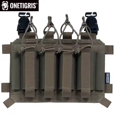 ONETIGRIS Tactical SMG Magazine Pouch with Hook Backing Elastic Retention Straps Compatible with MP5