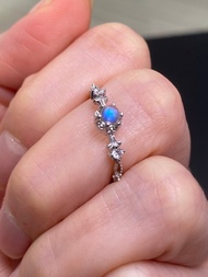 印度玻璃體月光石925銀戒指