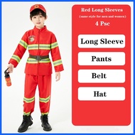 ✿ ✁ § Fireman Costume for Kids Boy Firefighter Career Guidance Suit Children Cosplay Uniform Christ