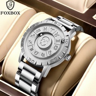 LIGE X Foxbox แม่เหล็กนาฬิกาข้อมือสำหรับผู้ชายแฟชั่นที่สร้างสรรค์เลื่อนลูกปัดนาฬิกากีฬาและกล่องกันน้