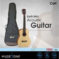 Cort Earth Mini Solid Top Travel Guitar 34 Acoustic Guitar With Bag 3/4 Acoustic Guitar