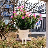 YOSICIL Hanging Flower Pots Swing Face Planter Hanging Plant Pot Flower Pot Pendant Flower Holder For Outdoor Garden
