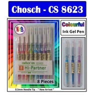 CHOSCH {超时}  1 SET (CS-8623) / COLOURFUL " INK GEL PEN [0.5mm] Needle Point / ~ HOT DEAL [NEW ARRIVA