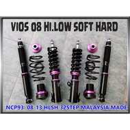 New D2 High Low Soft Hard Toyota Vios NCP93 '07-13 / NCP150 '2013+ adjustable absorber HLSH 32step