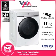 [Free Installation within Klang Valley Area] Samsung Front Load Combo Washer with AI Control WD19T6500GW | WD19T6500GW/FQ (19kg wash + 11kg dry) Washing Machine