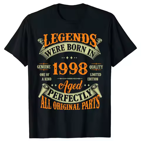 Funny 27th Birthday Gift Classic 1998 Vintage Graphic T-shirts Tshirt Men Women's Fashion Casual Ove