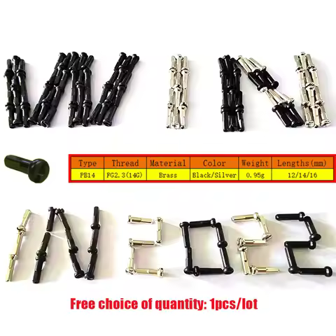 1pcs/lot Pillar PB14 14G( FG2.3) Thread Round Head MTB Road Bike Spoke Brass Nipples Black Silver 12