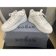 [Second-Hand 90% 9 New] HOGAN Rebel H564 H Oil Wax Leather And Silver Onion Tail Lace-Up Thick-Soled