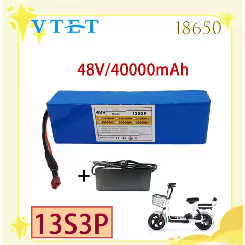 2025 48V 13S3P 1000W 18650 lithium battery pack 40AH, suitable for 54.6V electric bicycles and elect